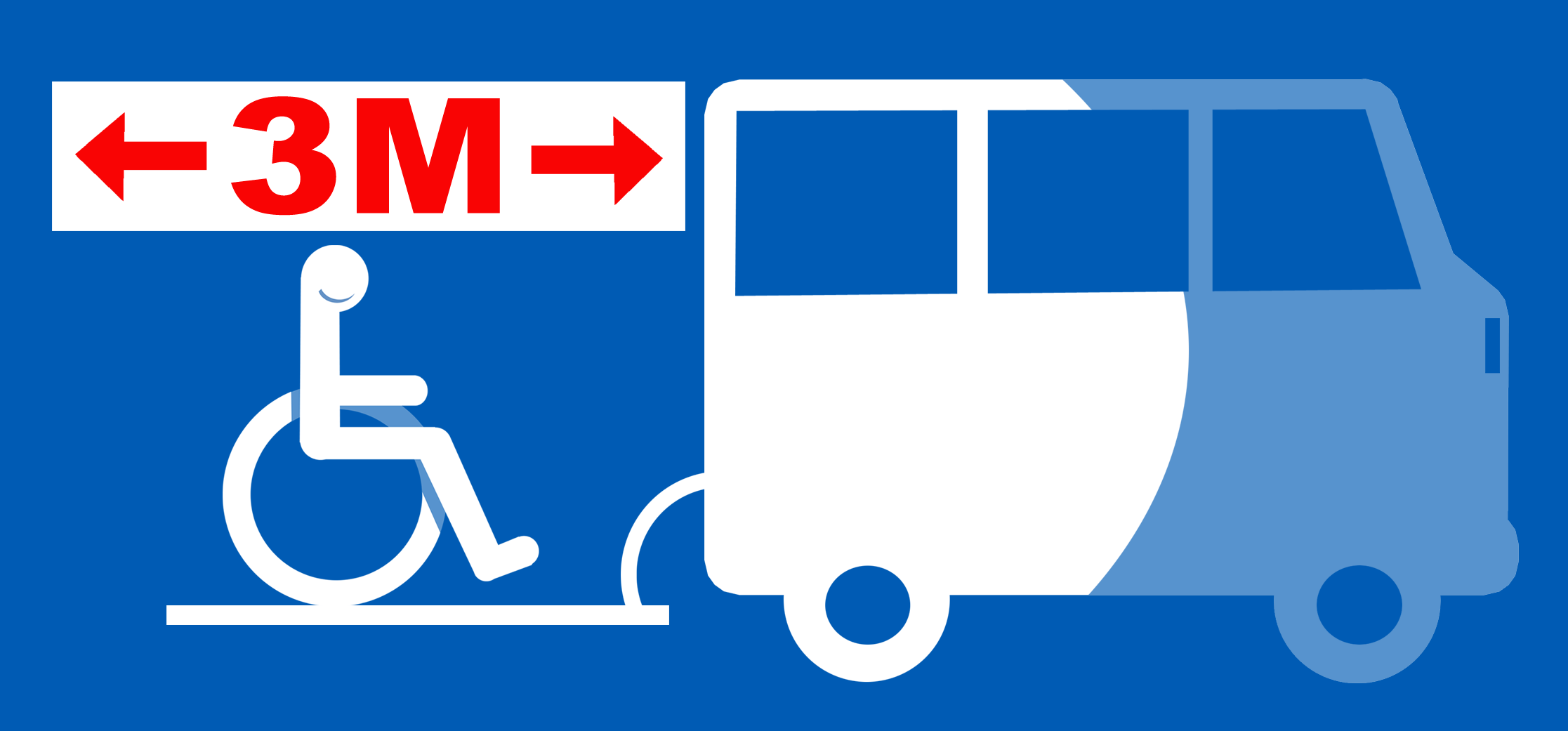 Handicap Accès Rampe - 30x14cm - Sticker/autocollant