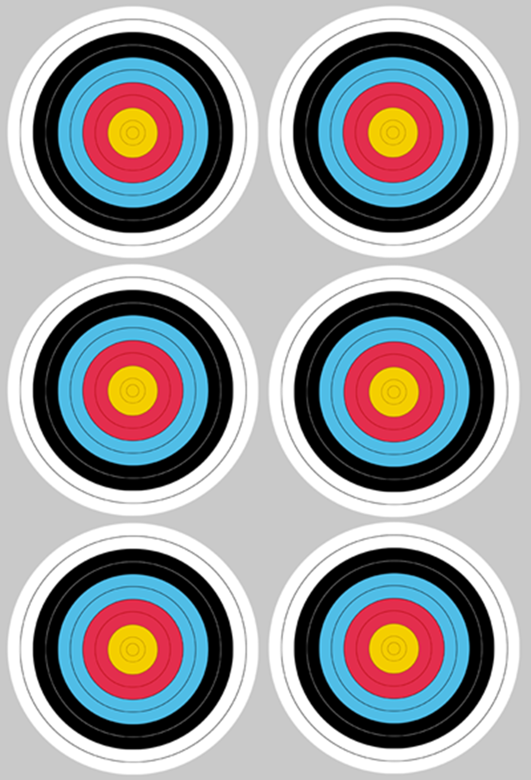 Cible colorée (6 fois 10cm) - Sticker/autocollant