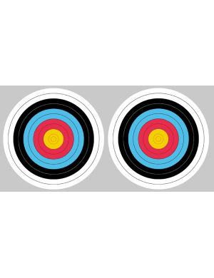 Cible colorée (2 fois 10cm) - Sticker/autocollant