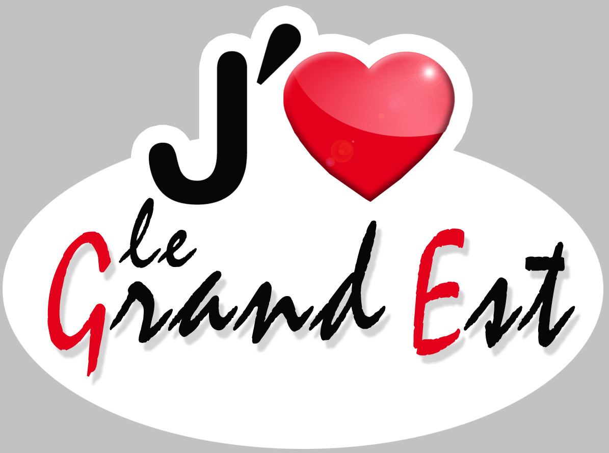 j'aime le Grand Est - 15x11cm - Sticker/autocollant