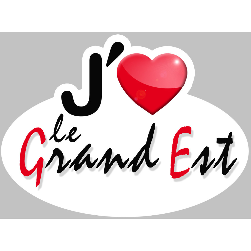 j'aime le Grand Est - 5x3.7cm - Sticker/autocollant