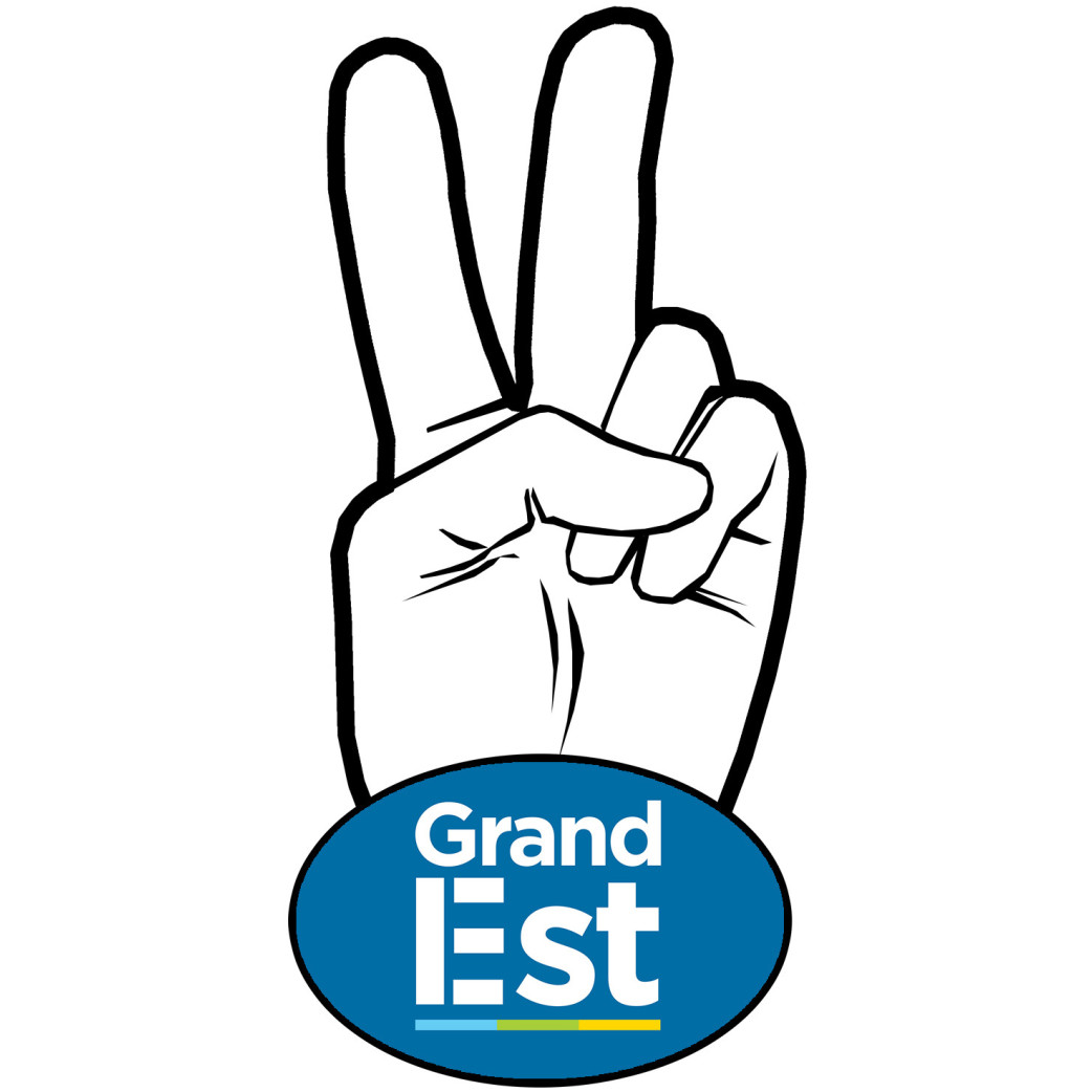 salut de motard Grand Est - 15x7.2cm - Sticker/autocollant