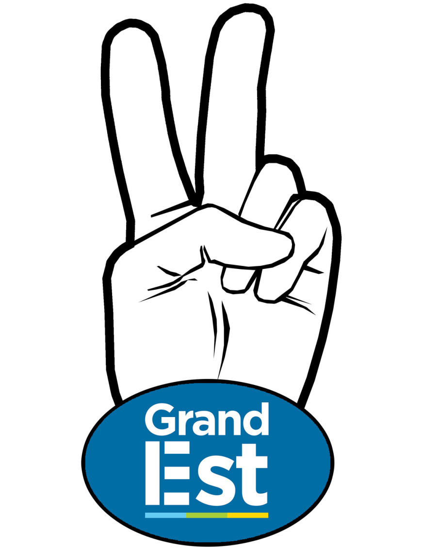 salut de motard Grand Est - 10x4,8cm - Sticker/autocollant