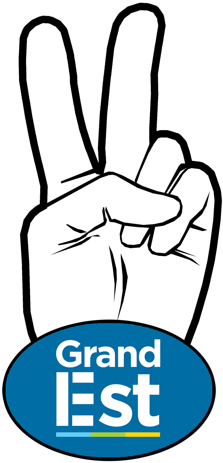 salut de motard Grand Est - 10x4,8cm - Sticker/autocollant