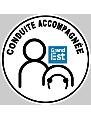 Conduite accompagnée Grand Est (15cm) - Sticker/autocollant