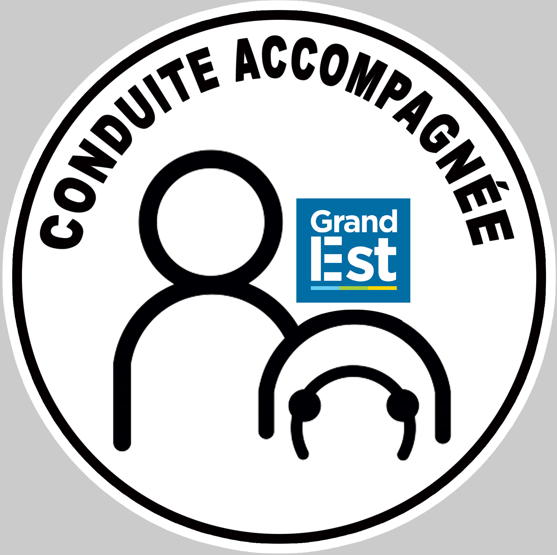 Conduite accompagnée Grand Est (15cm) - Sticker/autocollant