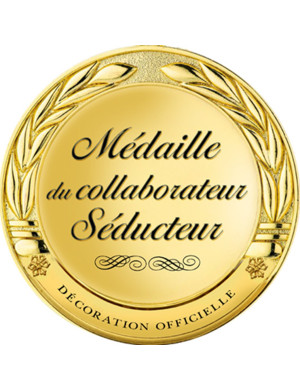 Médaille du collaborateur séducteur - 20x20cm - Sticker/autocollant
