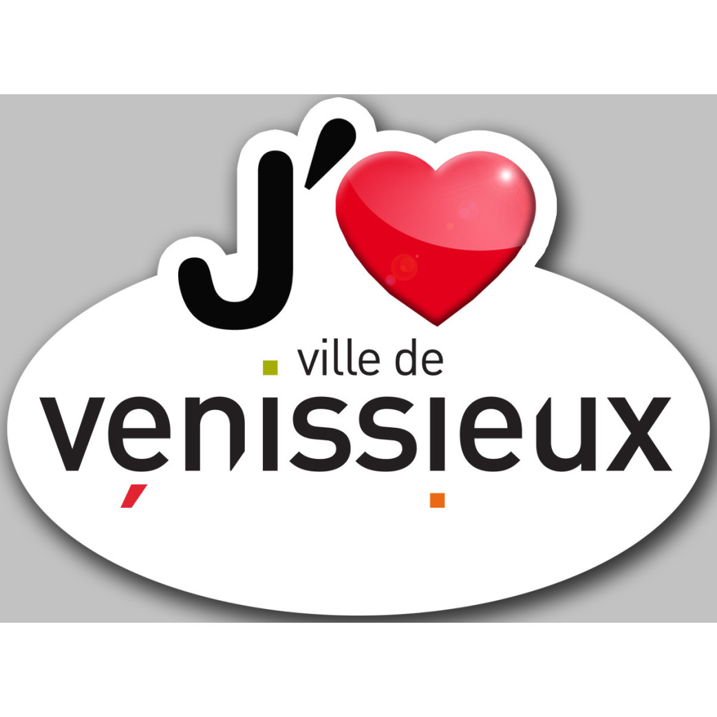 j'aime Vénissieux - 5x3.7cm - Sticker/autocollant