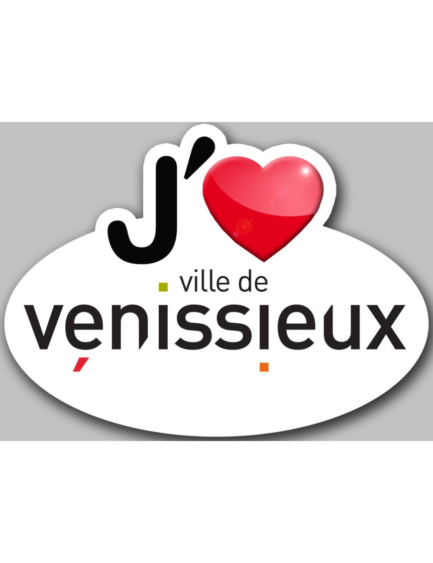 j'aime Vénissieux - 5x3.7cm - Sticker/autocollant