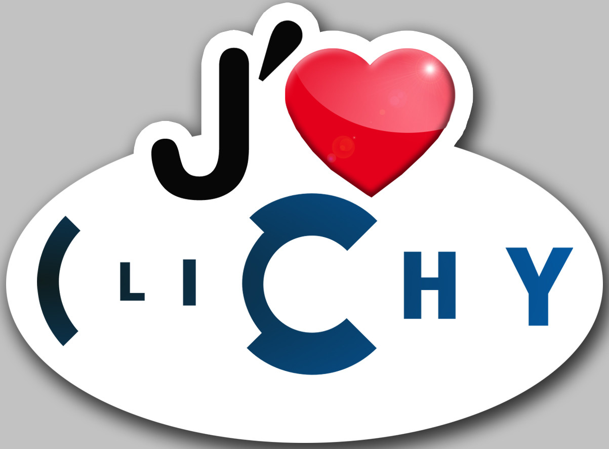 j'aime Clichy - 15x11cm - Sticker/autocollant