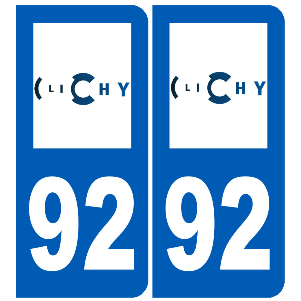 immatriculation 92 Clichy - Sticker/autocollant