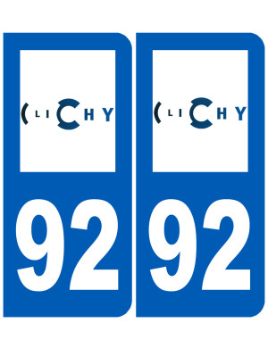immatriculation 92 Clichy - Sticker/autocollant