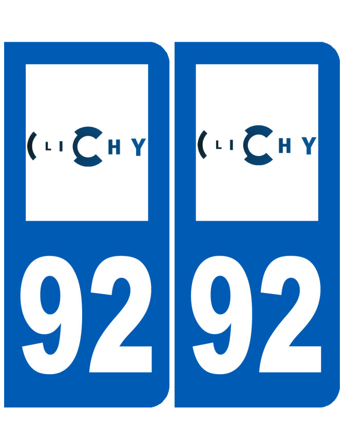 immatriculation 92 Clichy - Sticker/autocollant immatriculation 92 Clichy - Sticker/autocollant