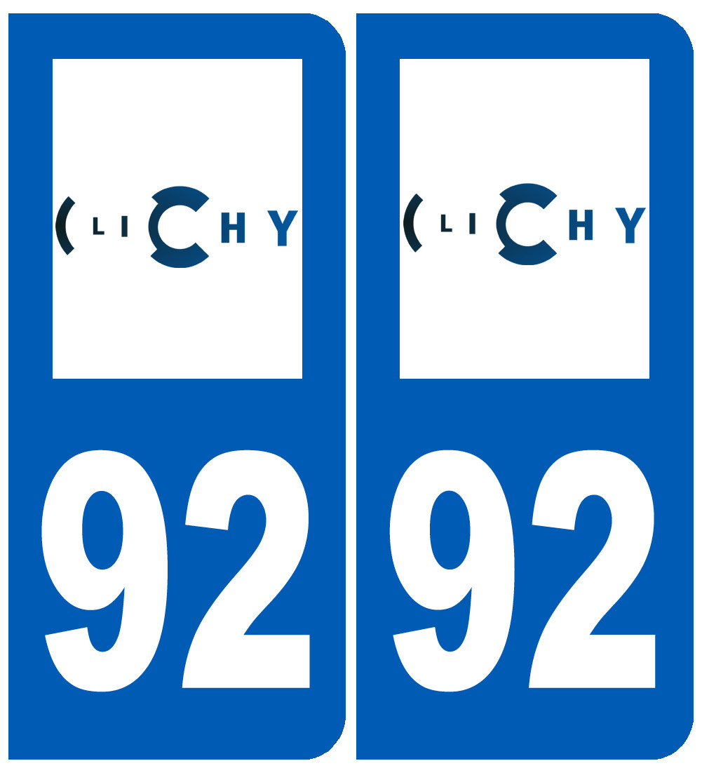 immatriculation 92 Clichy - Sticker/autocollant