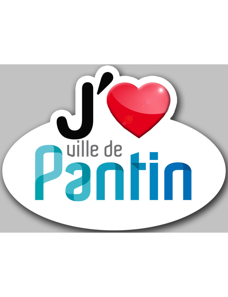 j'aime Pantin - 15x11cm - Sticker/autocollant