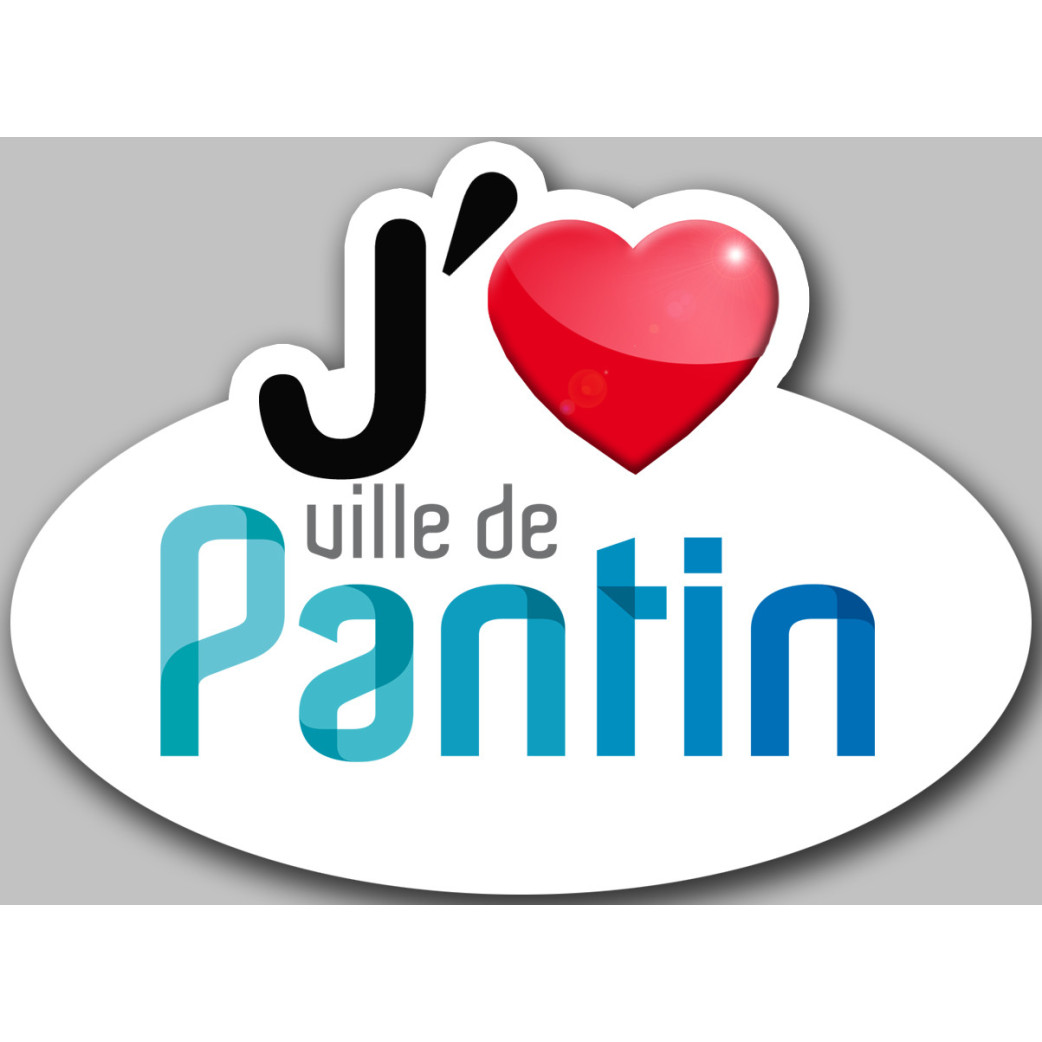 j'aime Pantin - 5x3.7cm - Sticker/autocollant