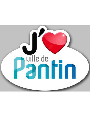 j'aime Pantin - 5x3.7cm - Sticker/autocollant