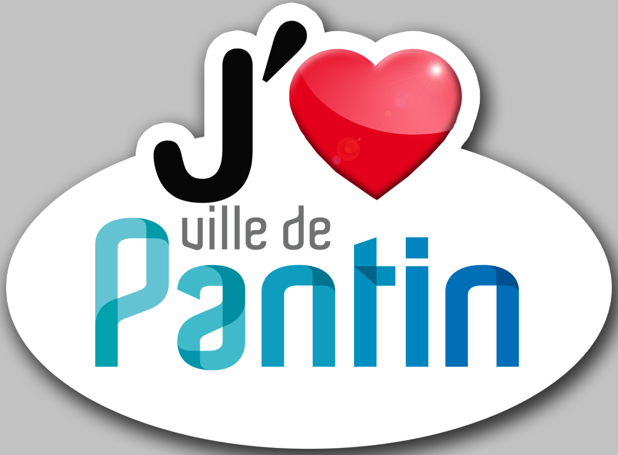 j'aime Pantin - 5x3.7cm - Sticker/autocollant