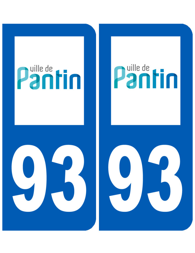 immatriculation 93 Pantin - Sticker/autocollant immatriculation 93 Pantin - Sticker/autocollant