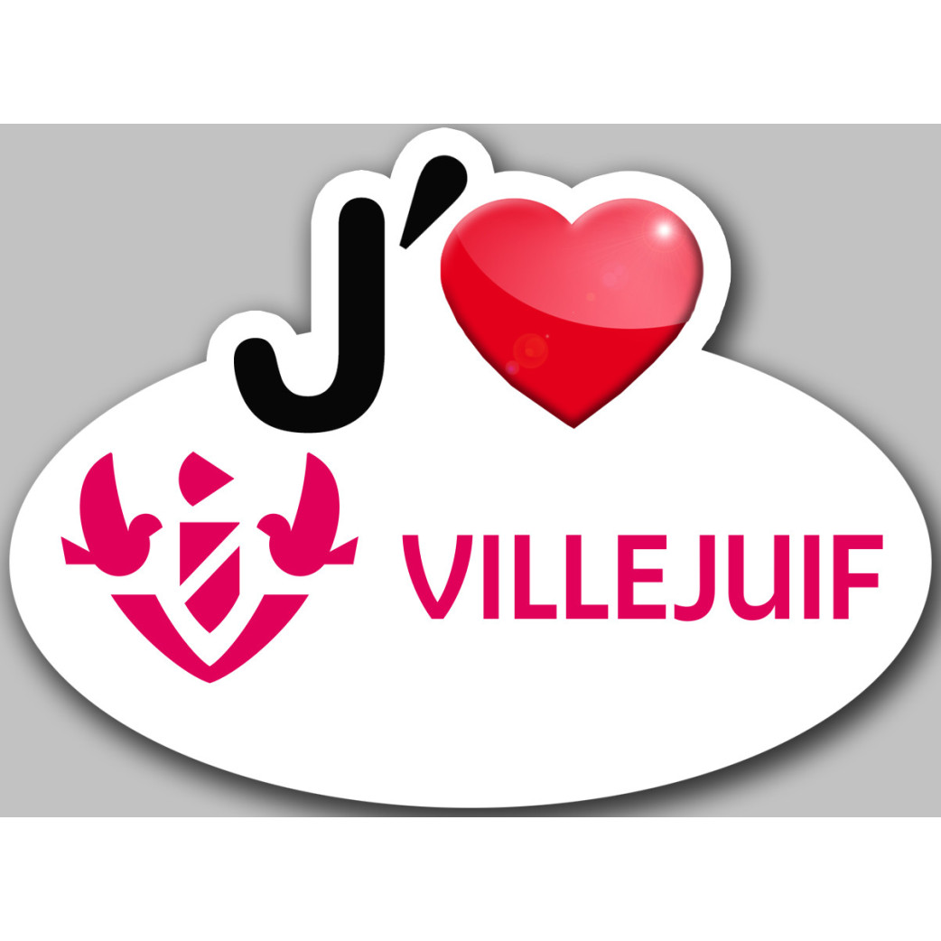 j'aime Villejuif - 5x3.7cm - Sticker/autocollant