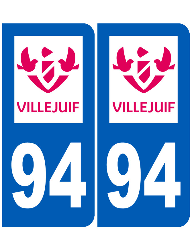 immatriculation 94 Villejuif - Sticker/autocollant immatriculation 94 Villejuif - Sticker/autocollant