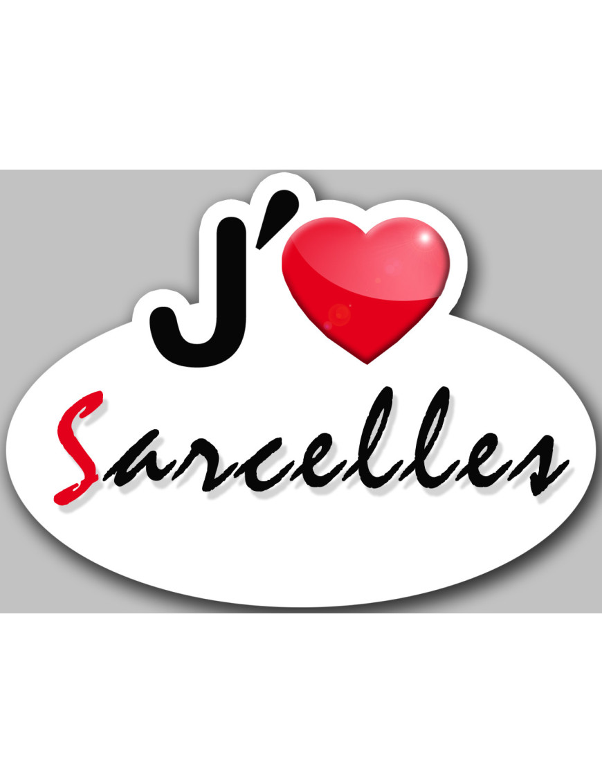 j'aime Sarcelles - 15x11cm - Sticker/autocollant