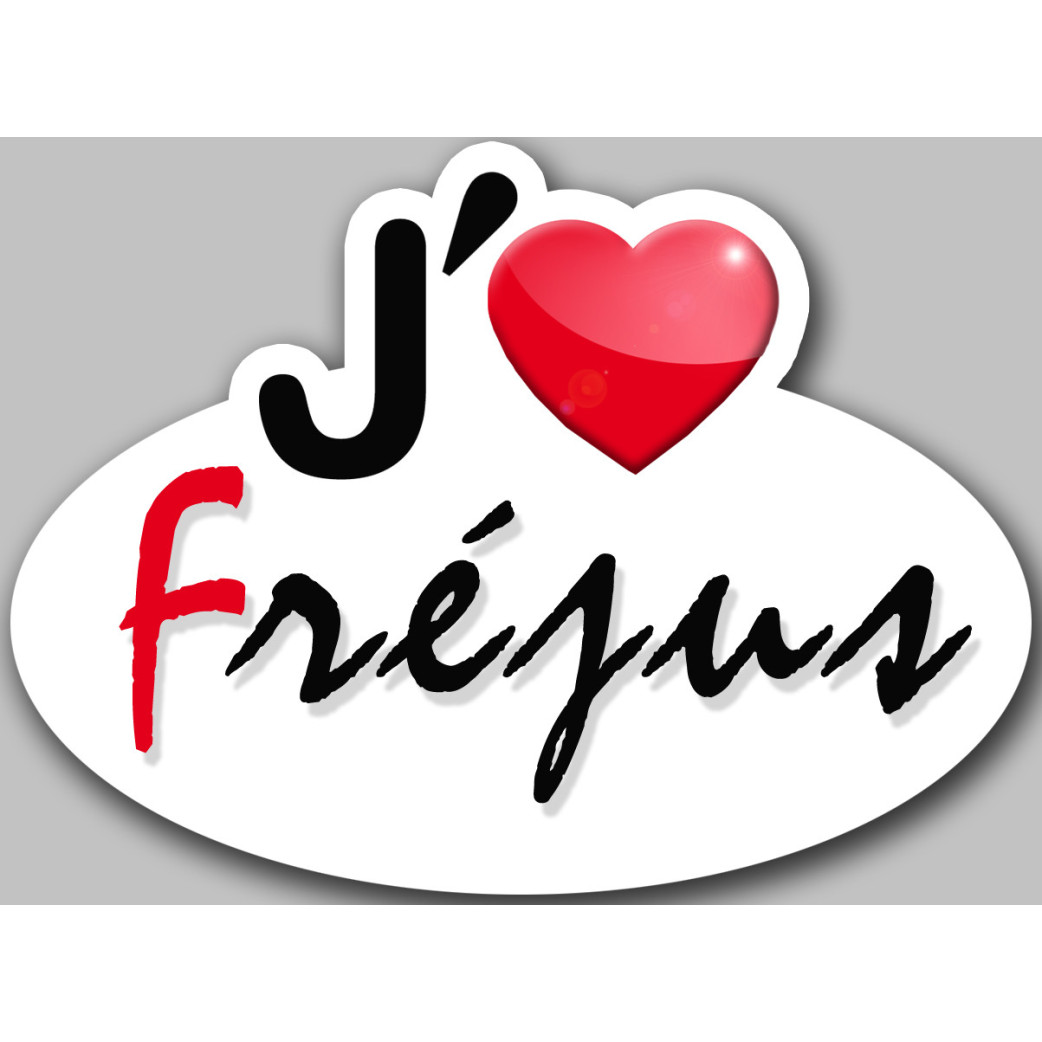 j'aime Fréjus - 5x3.7cm - Sticker/autocollant
