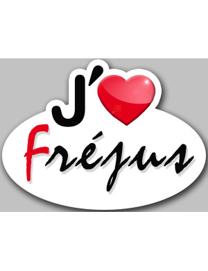 j'aime Fréjus - 5x3.7cm - Sticker/autocollant