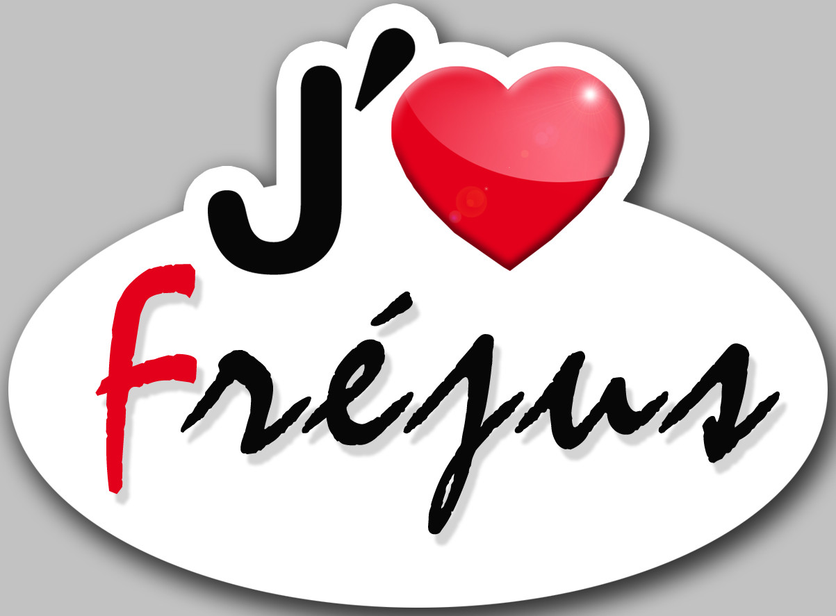j'aime Fréjus - 5x3.7cm - Sticker/autocollant