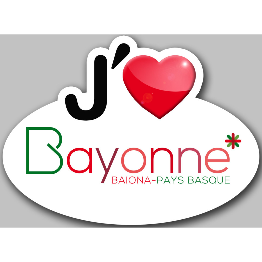 j'aime Bayonne - 15x11cm - Sticker/autocollant