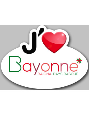 j'aime Bayonne - 5x3.7cm - Sticker/autocollant