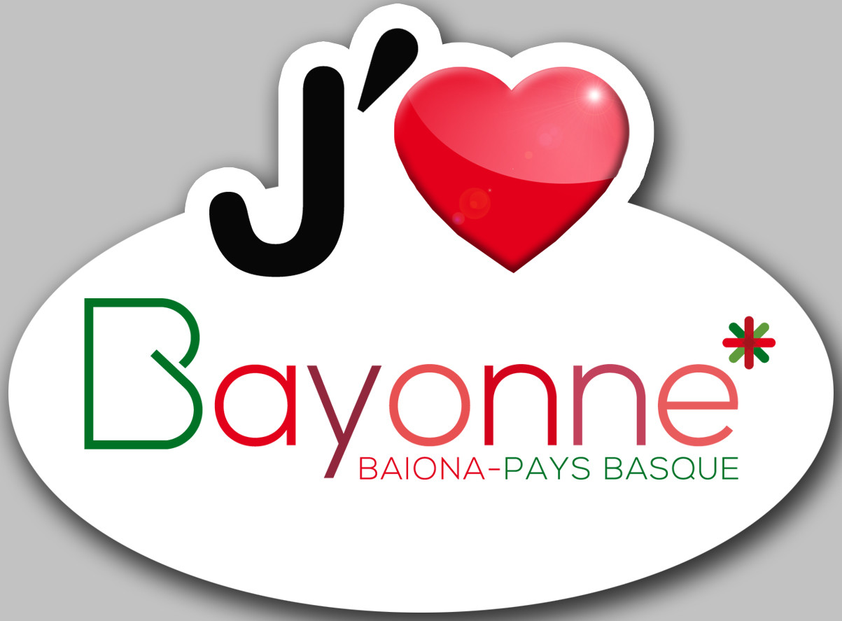 j'aime Bayonne - 5x3.7cm - Sticker/autocollant