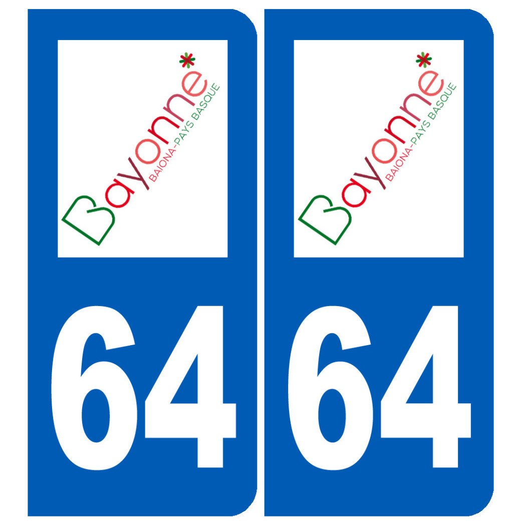 immatriculation 64 Bayonne - Sticker/autocollant