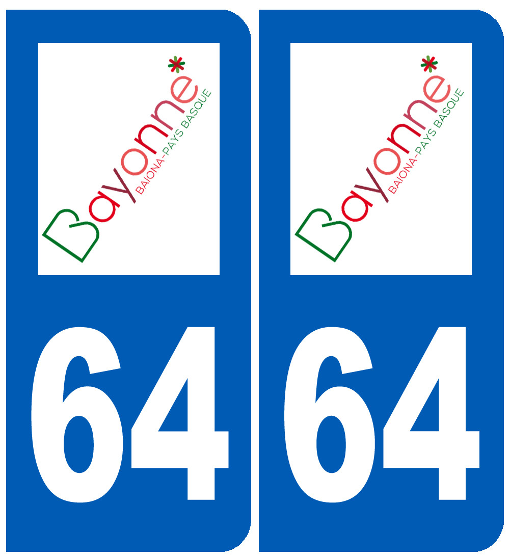 immatriculation 64 Bayonne - Sticker/autocollant