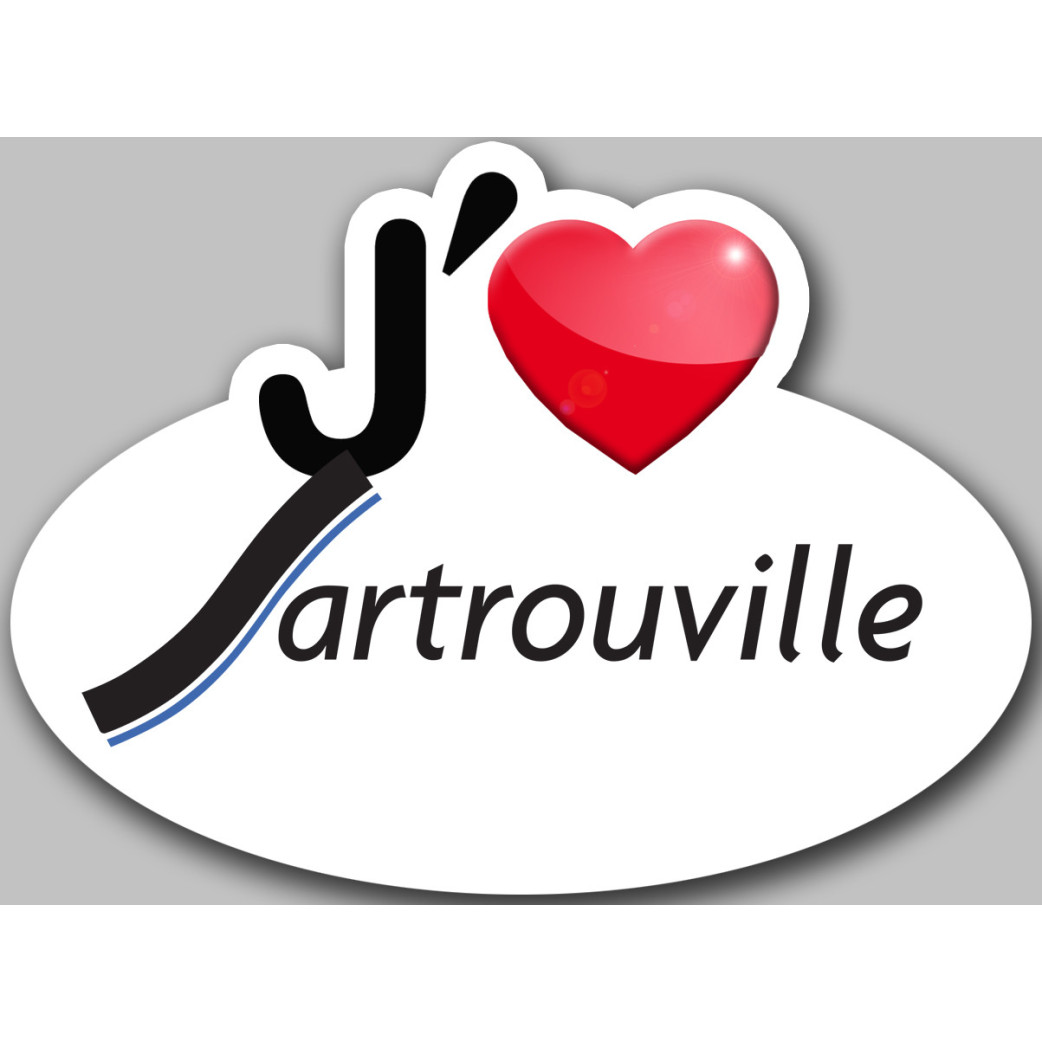 j'aime Sartrouville - 5x3.7cm - Sticker/autocollant