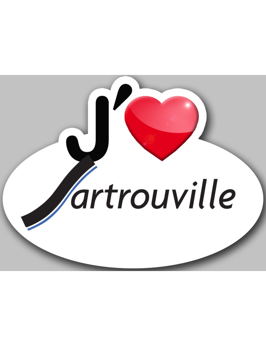 j'aime Sartrouville - 5x3.7cm - Sticker/autocollant