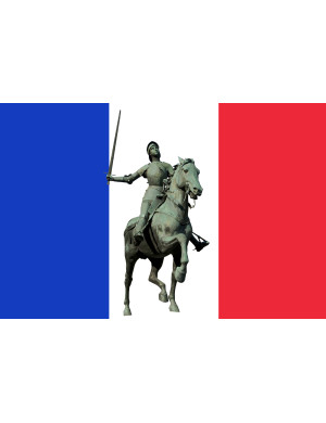 Drapeau Jeanne d'Arc - 20x13cm - Sticker/autocollant