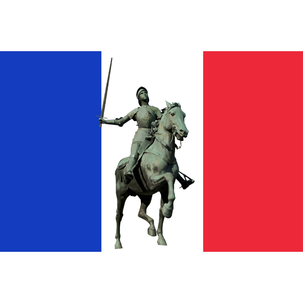 Drapeau Jeanne d'Arc - 10x6.5cm - Sticker/autocollant