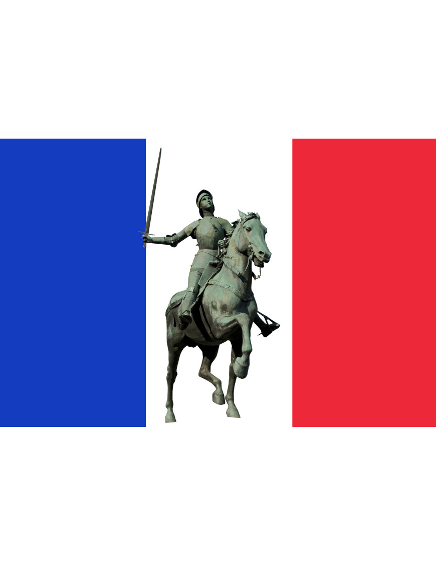 Drapeau Jeanne d'Arc - 10x6.5cm - Sticker/autocollant