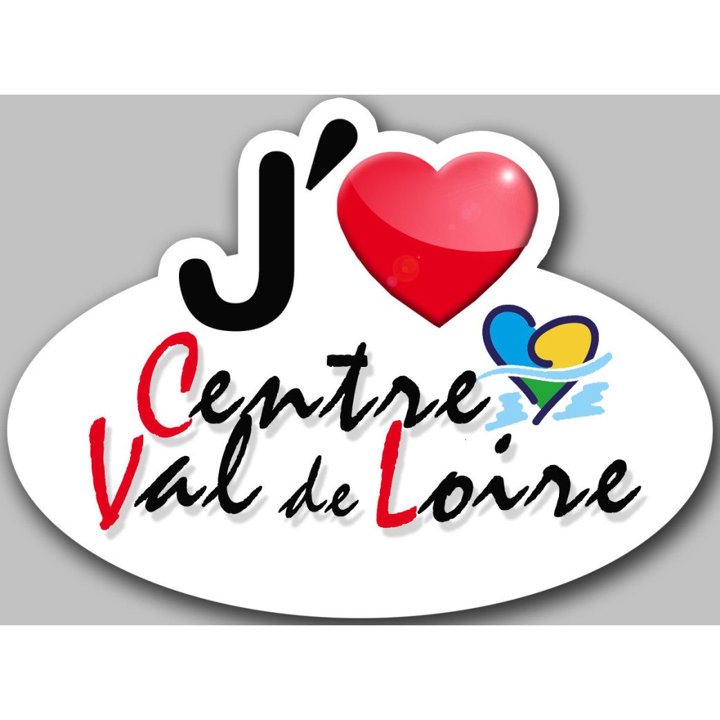 j'aime le Centre Val de Loire - 5x3.7cm - Sticker/autocollant