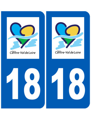 immatriculation 18 Centre Val de Loire - Sticker/autocollant