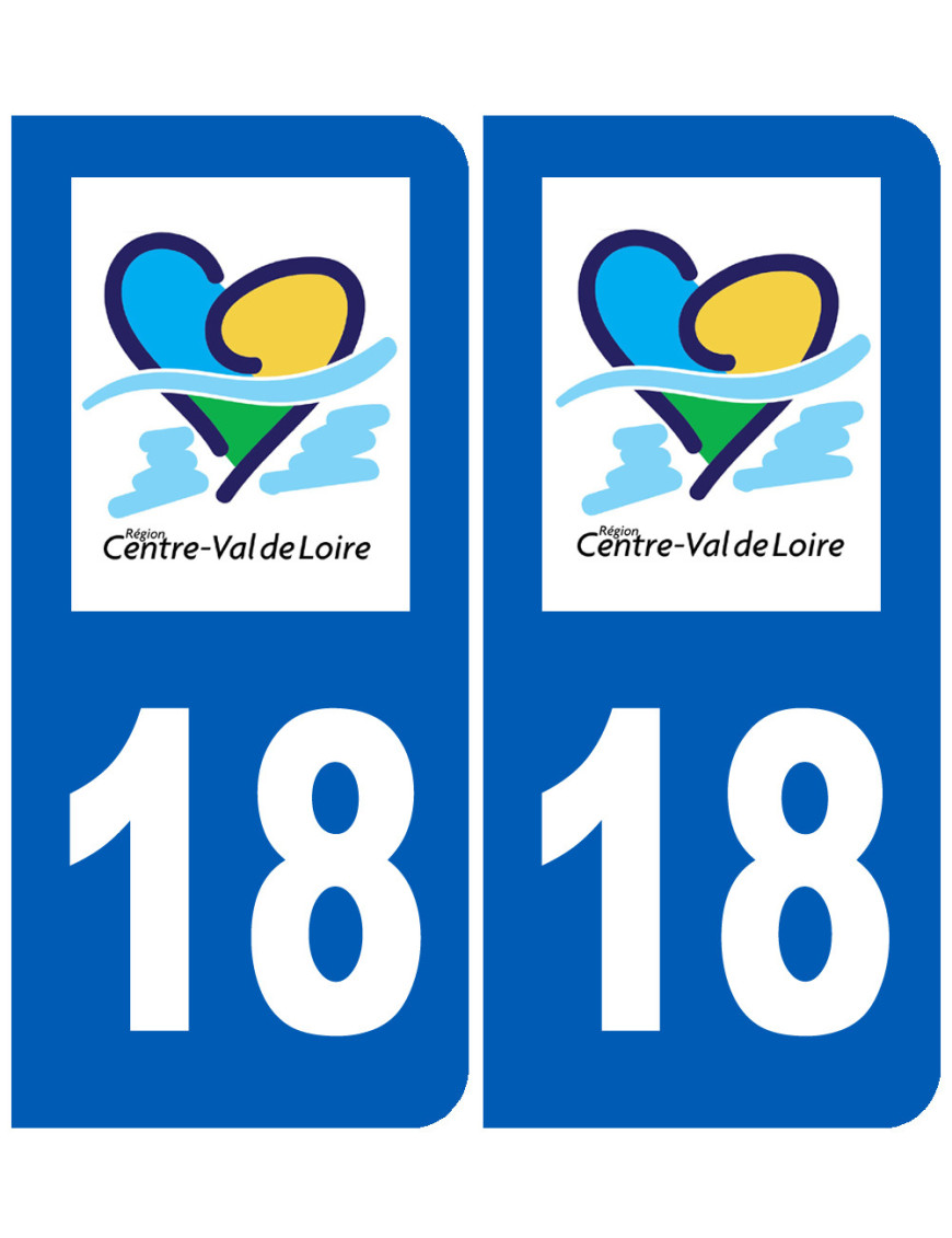 immatriculation 18 Centre Val de Loire - Sticker/autocollant