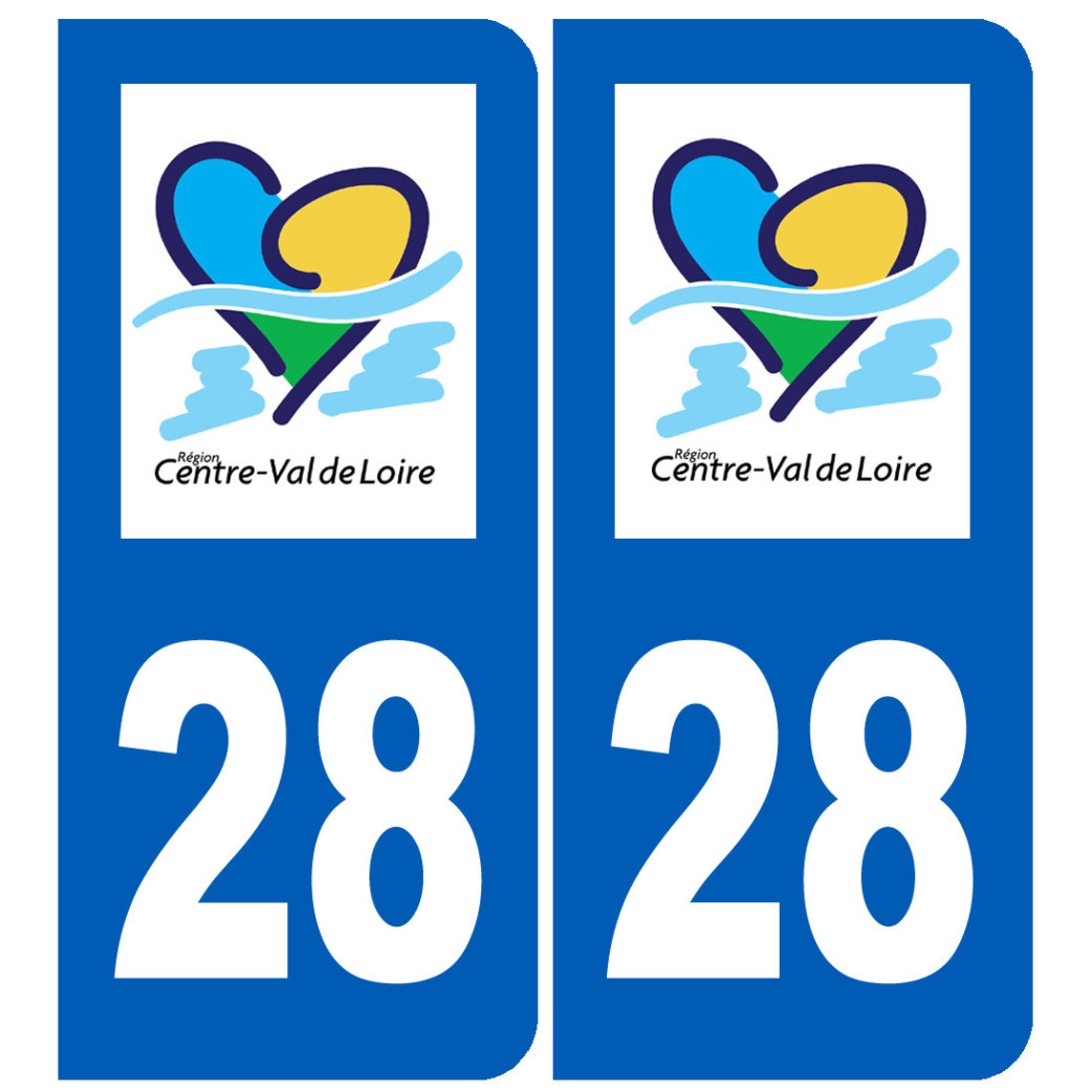 immatriculation 28 Centre Val de Loire - Sticker/autocollant