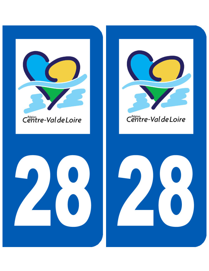 immatriculation 28 Centre Val de Loire - Sticker/autocollant immatriculation 28 Centre Val de Loire - Sticker/autocollant