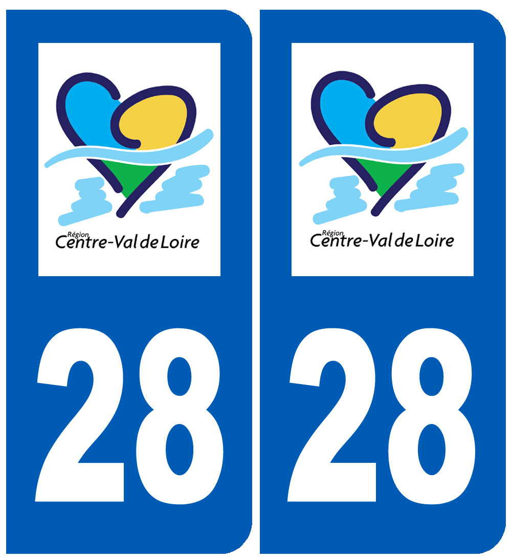 immatriculation 28 Centre Val de Loire - Sticker/autocollant