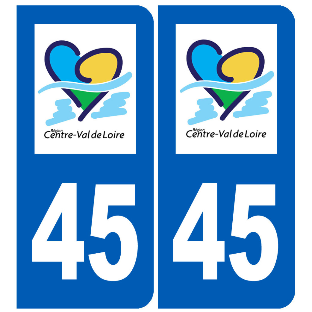 immatriculation 45 Centre Val de Loire - Sticker/autocollant
