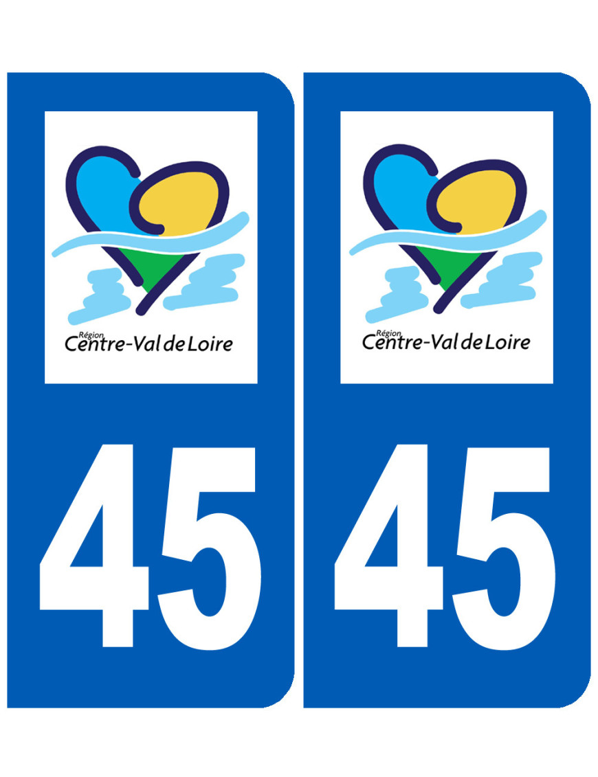 immatriculation 45 Centre Val de Loire - Sticker/autocollant