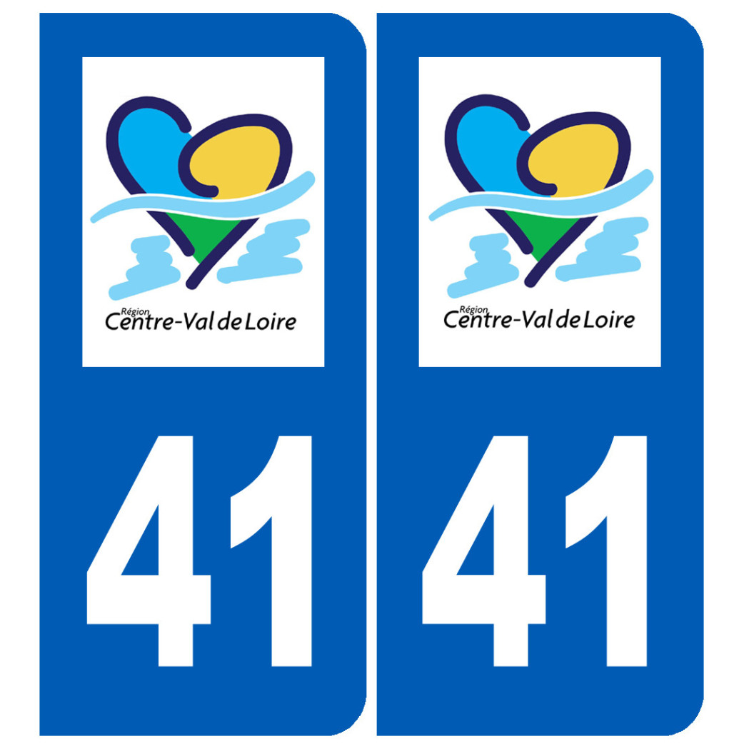 immatriculation 41 Centre Val de Loire - Sticker/autocollant