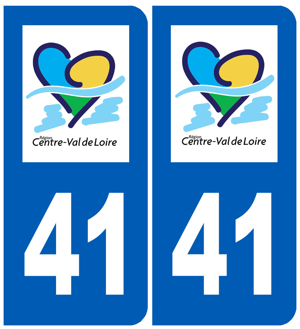 immatriculation 41 Centre Val de Loire - Sticker/autocollant
