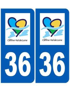 immatriculation 36 Centre Val de Loire - Sticker/autocollant